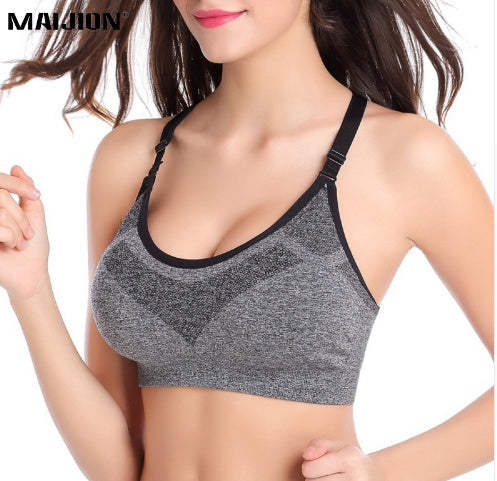 Women Shockproof Sport Bras Professional Yoga Shirts Tops, Seamless Sports Fitness Yoga Running Vest Tank Tops