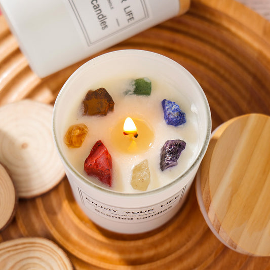 Gemstone Glow Aromatherapy Candle – Crystal-Infused for a Calming Radiance