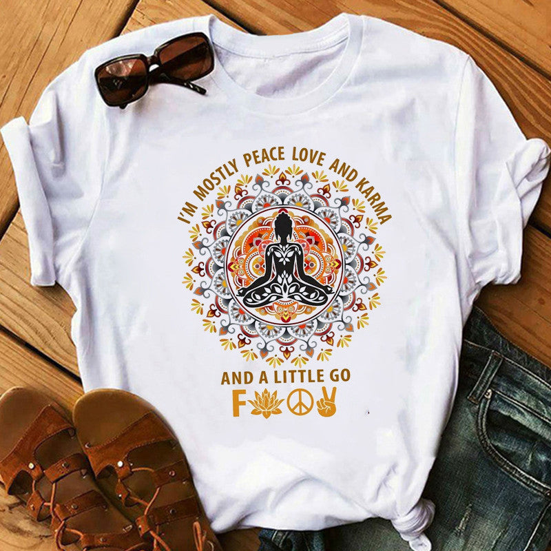 Buddha Wheel Meditation Print Short Sleeve