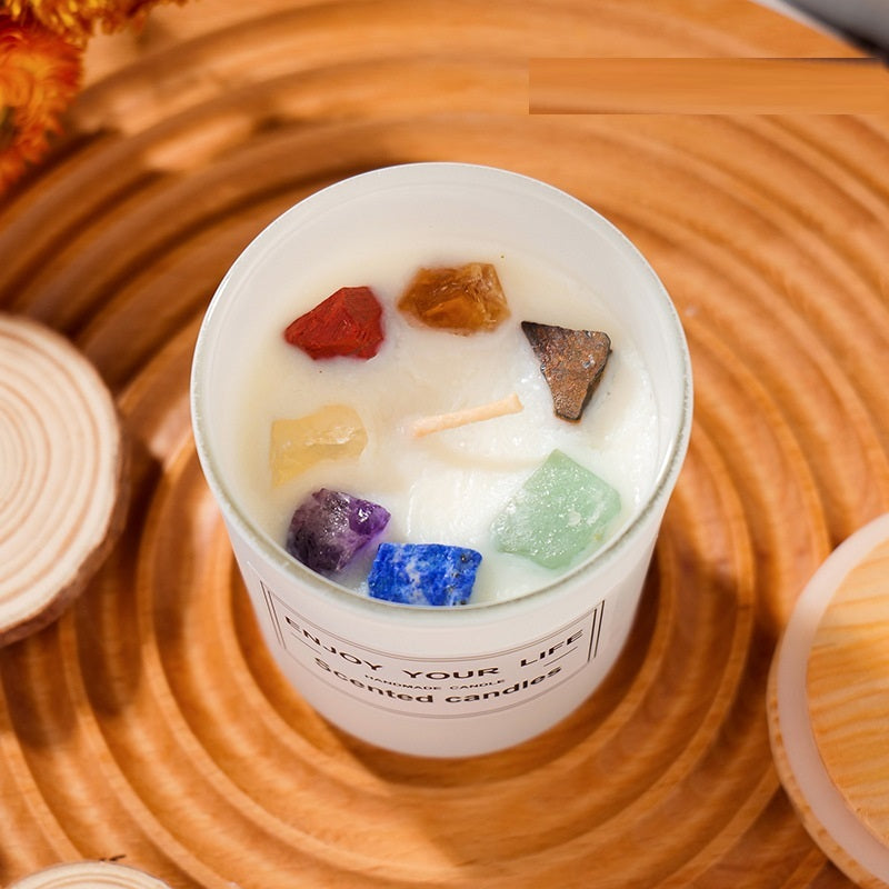 Gemstone Glow Aromatherapy Candle – Crystal-Infused for a Calming Radiance